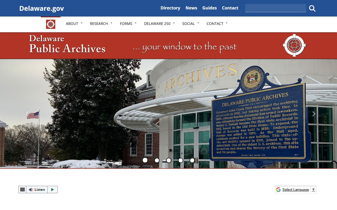 Delaware Public Archives historic public records collection