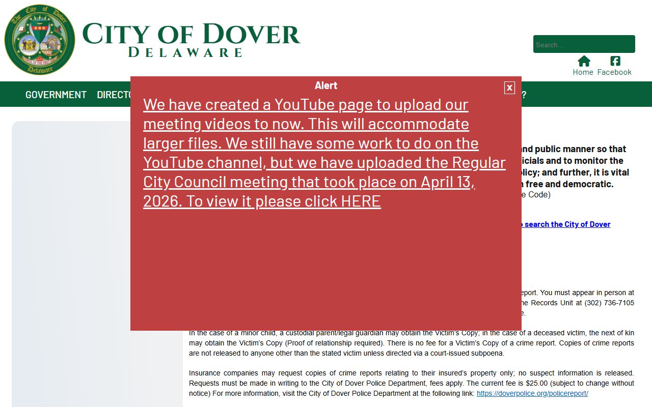 Dover FOIA public records request portal